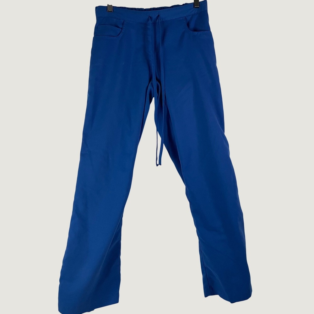 Greys Anatomy Scrub Pants Women Sz XSP Blue Drawstring Petite Workwear GUC *FLAW